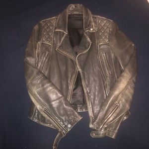 All Saints Cargo Biker Leather Jacket